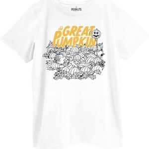 Peanuts Great Pumpkin Halloween Shirt White Puff Letters Xl